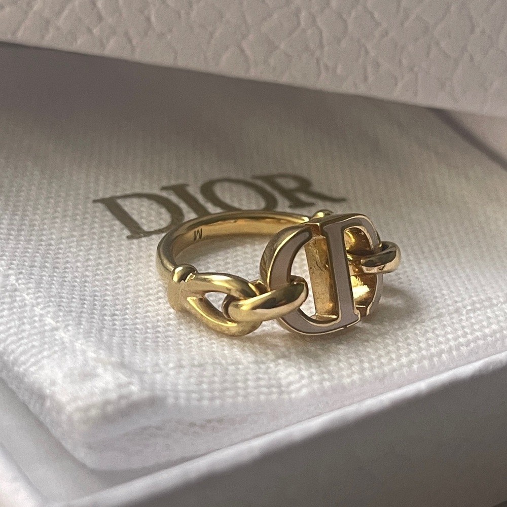 Dior Gold Monogram Ring - Picture 3 of 6